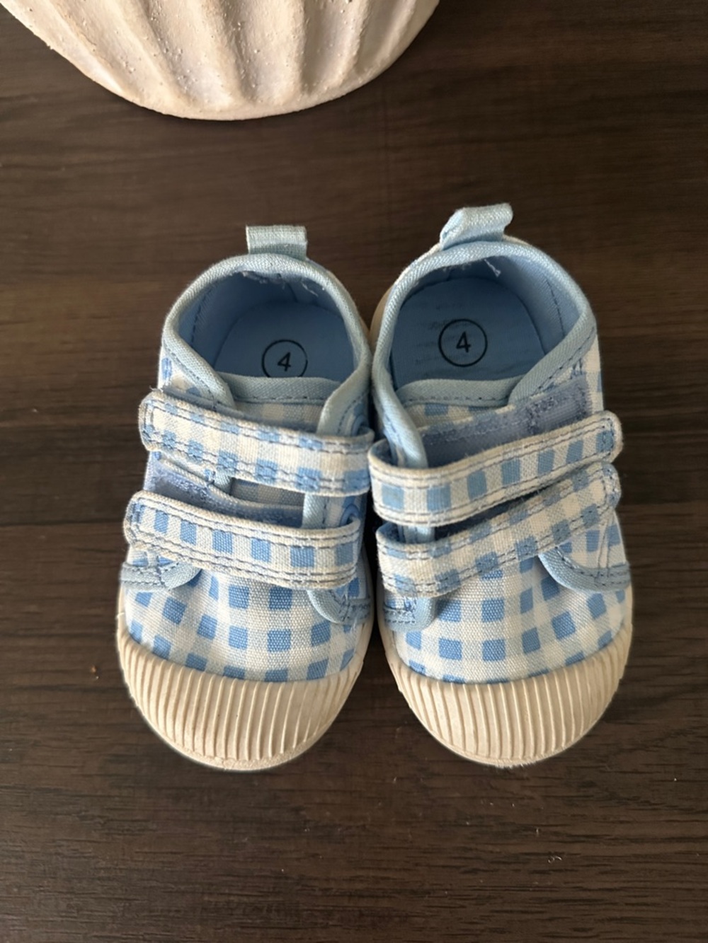 Cat & Jack Light Blue Gingham Toddler Canvas Sneakers